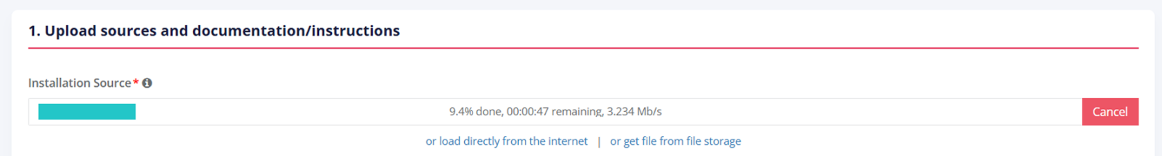 The Installation Source uploading progress.png